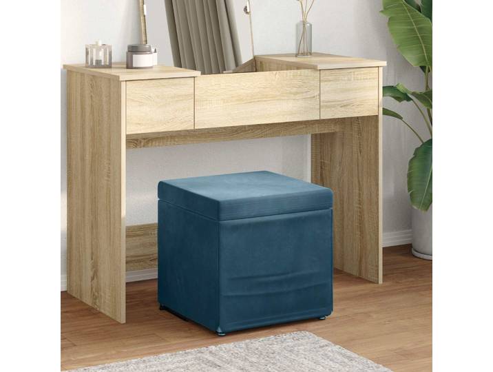 vidaXL Hocker Blau 41 x 41 x 40 cm Samt und Engineering Holz