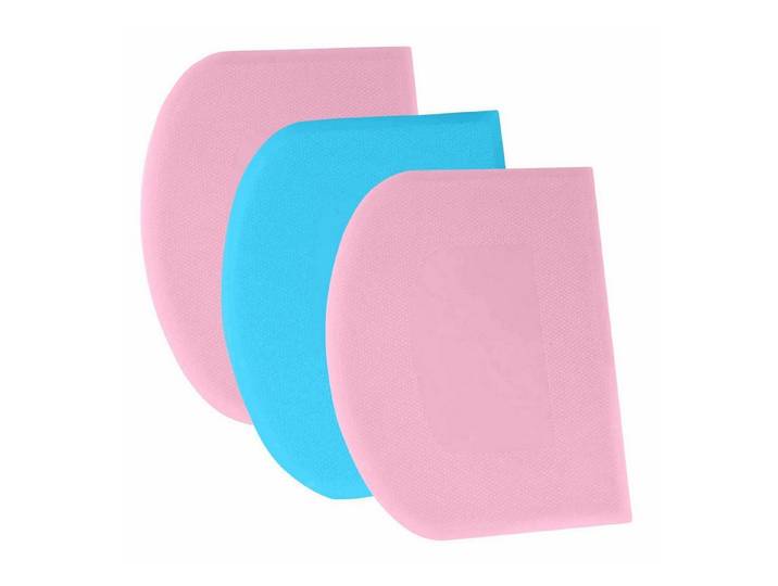 LuxusKollektion Teigschaber Teigschaber-Set 3-teilig Rosa/Blau 21x14cm