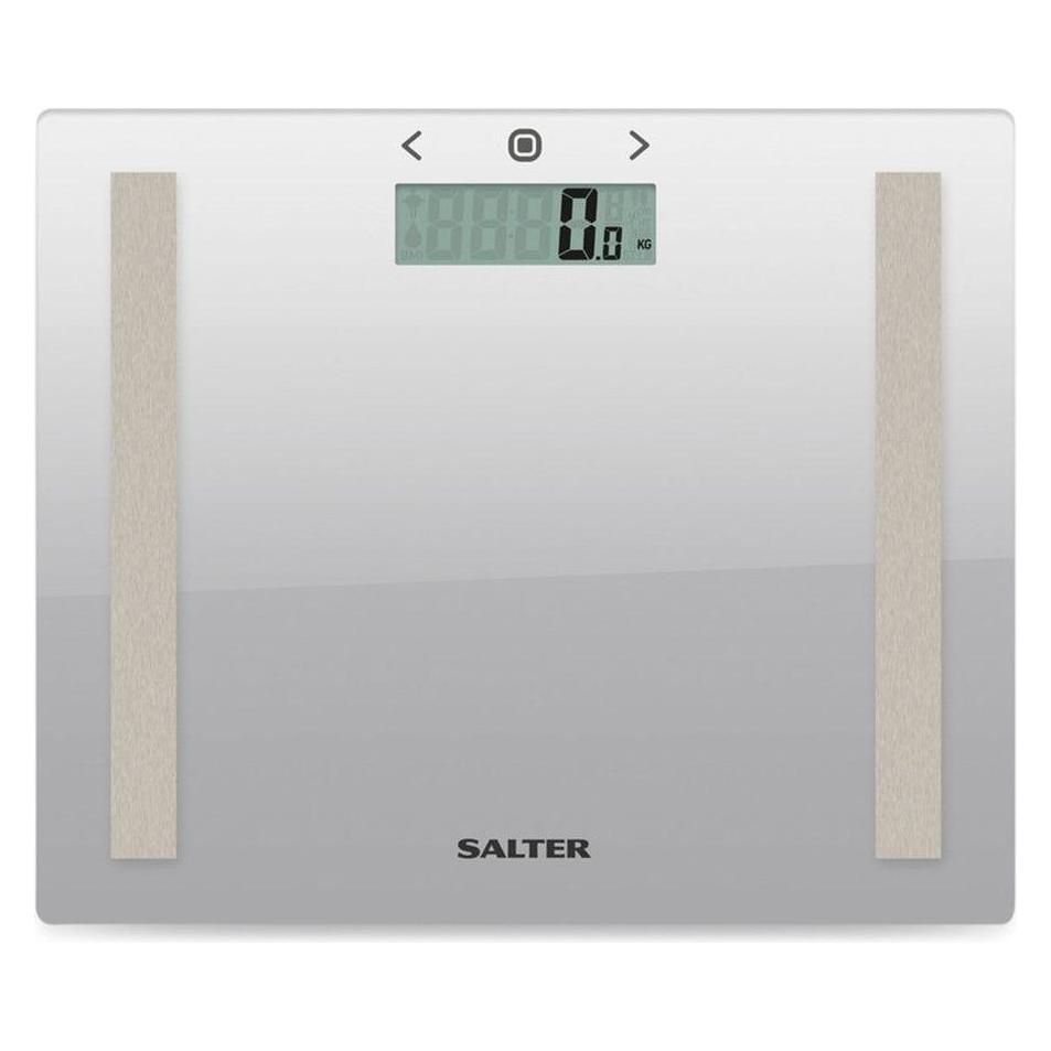 Salter 9113 SV3RAREU16 Compact Glass Analyser Bathroom Scales - Silver (150 kg) (9113 SV3RAREU16)