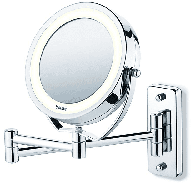 Espejo lumínico - Beurer BS-59 5 niveles de aumento, Iluminación LED, Funciona con pilas