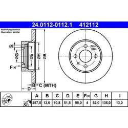 Bremsscheibe ATE 24.0112-0112.1 (2 Stk.) für Fiat Lancia Ritmo Regata Argenta
