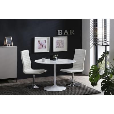 Esstisch SALESFEVER, weiß, B:110cm H:75cm T:110cm, Tische, Esstisch, gemütlicher Esstisch rund, Bistrotisch, Tulpentisch