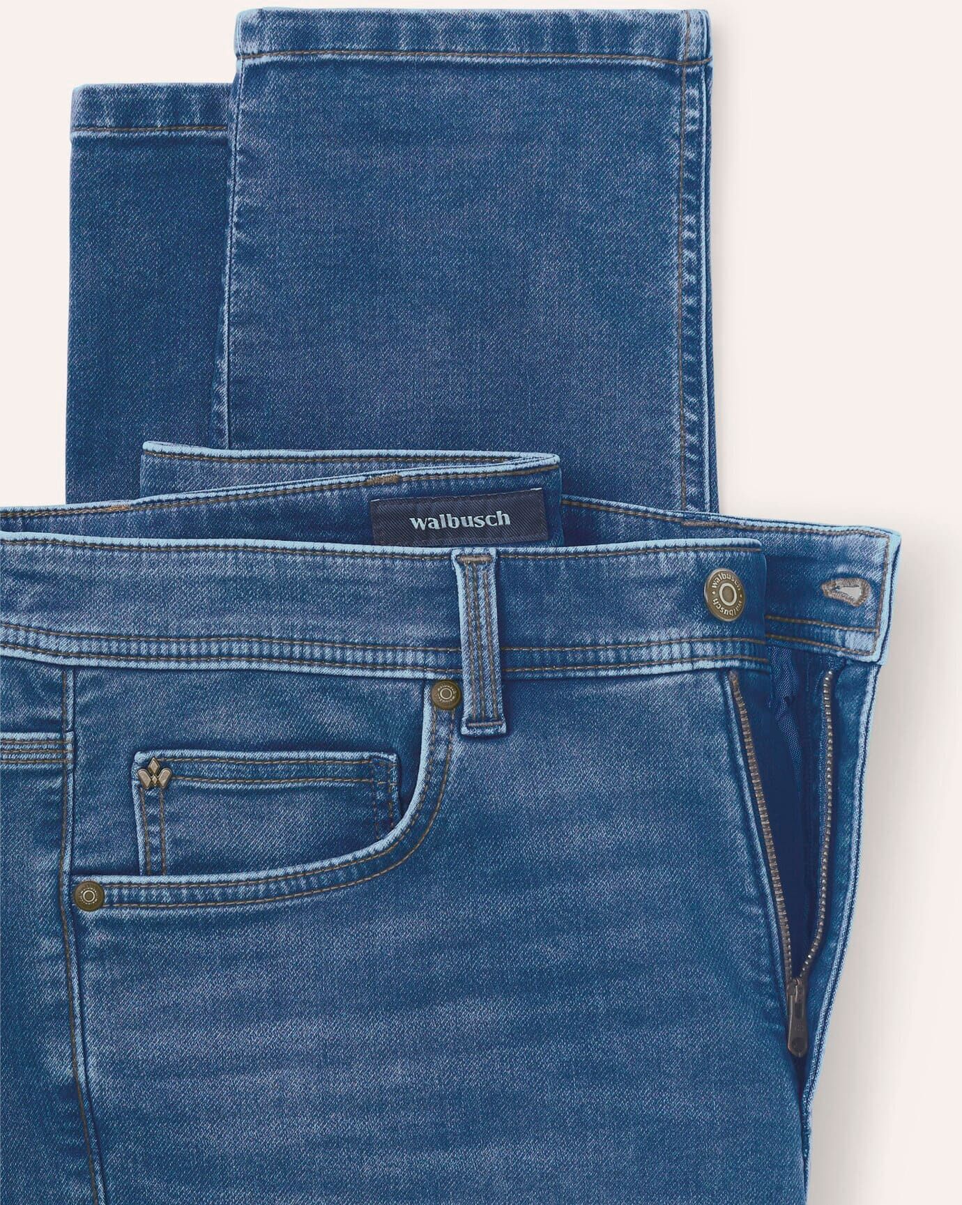 Walbusch Jogger-Jeans Superstretch, Regular Fit#normale Größen#schlanke Größen#untersetzte Größen, Farbe Blau, 29, super elastisch sportlicher Look Herren