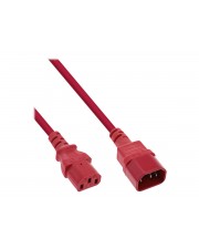 InLine Spannungsversorgungs-Verlängerungskabel IEC 60320 C13 bis C14 250 V 75 cm Rot (16507R)
