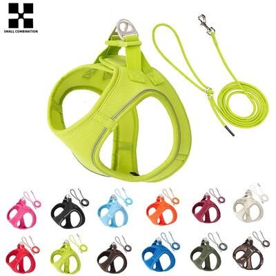Uplift Treasures Reflective Adjustable Dog Harness And Leash Set moon Blue xxxs