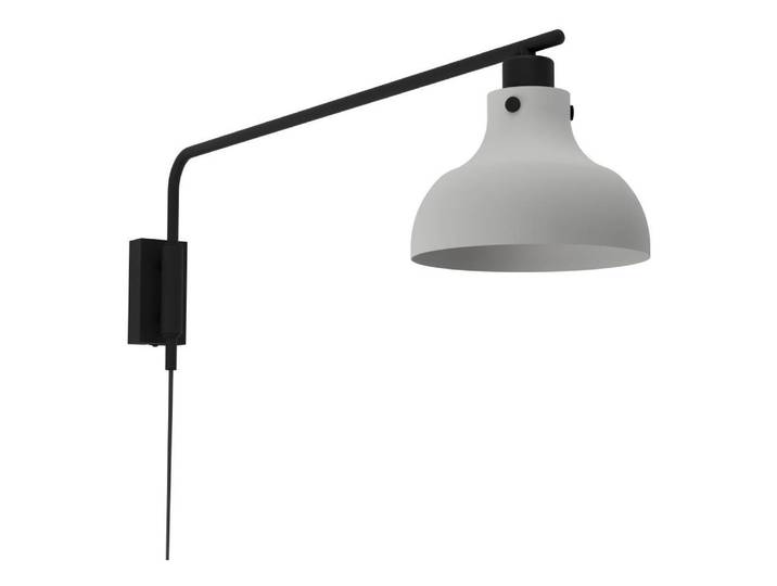 EGLO Wandleuchte MATLOCK , grau (grau, schwarz), 1, H: 25cm, 1 Stk., Leuchten, Wandlampe mit Schwenkarm aus Metall in Grau und Schwarz, E27 Fassung, Wandleuchte