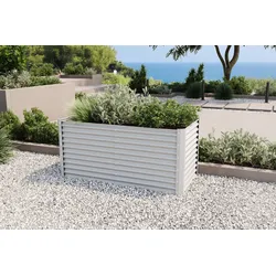 OUTFLEXX Hochbeet, silber, Aluminium-Zink-Stahl, pulverbeschichtet, 180 x 90 x 84 cm