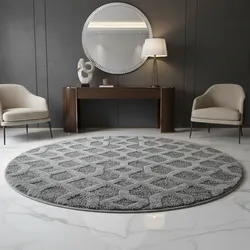 Hochflorteppich EISACK, geometrisch, Grau, Ø 200 cm