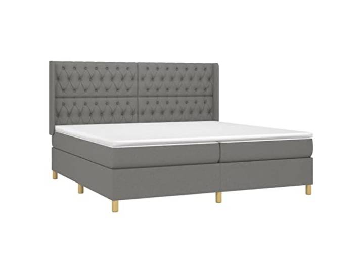 vidaXL Boxspringbett mit Matratze Dunkelgrau 200x200 cm Stoff