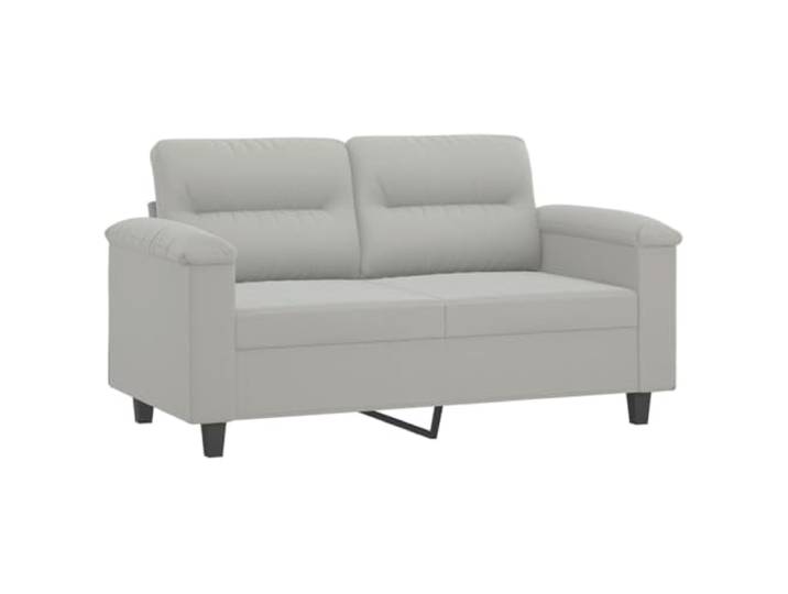 KTHLBRH 3-teiliges Sofaset mit Kissen in Hellgrau aus Mikrofaserstoff 2-Sitzer 150 cm, 3-Sitzer 210 cm, Fußstütze, Metallrahmen, einfache Reinigung