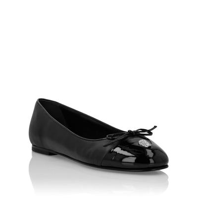 Ballerina PHILIPP PLEIN "Skull", Damen, Gr. 38, Normalschaft, schwarz (02, schwarz), Schuhe Ballerina