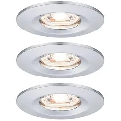 Paulmann 3er-Set LED Einbauleuchte NOVA MINI mit Modul COIN, IP44, starr, Chrom PAUL-94303