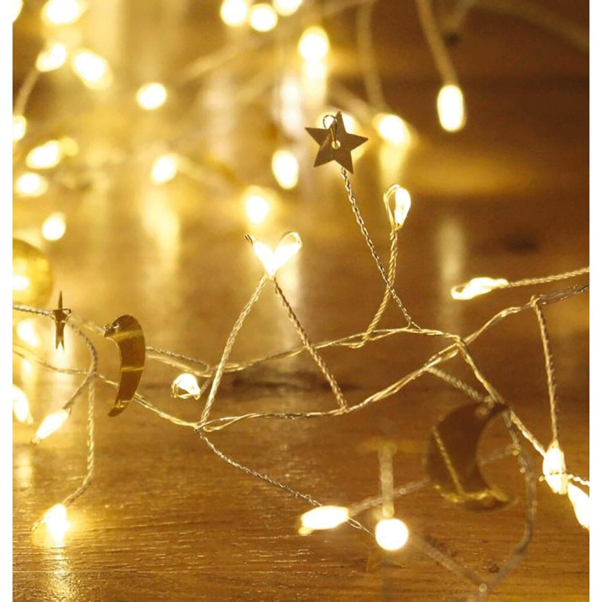 Moses Moon & Stars LED-lichtketting met 100 warmwitte LED's en timer