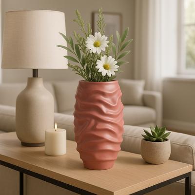Sagebrook Home Porcelain Quinlan Classic Decorative Vase - Bean Red
