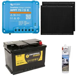 a-TroniX Solaranlage Wohnmobil 220W mit 100Ah Batterie und Victron MPPT Laderegl...