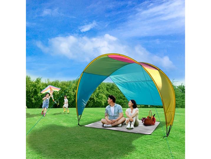Tente de plage, avec pare-soleil arc-en-ciel, auvent de Camping, B chacun T ent, tente pare-soleil, tente d'herbe, auvent pare-soleil coloré