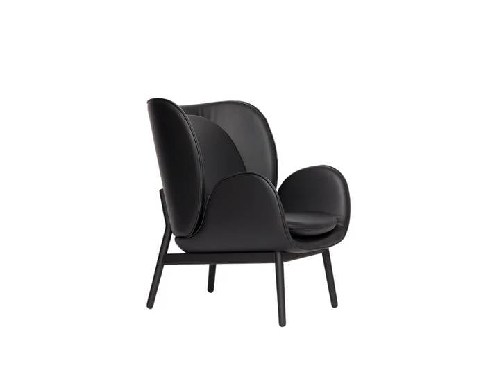 Fogia Embrace Small Sessel Eichenbein Leder Elmosoft 99999-svartbets