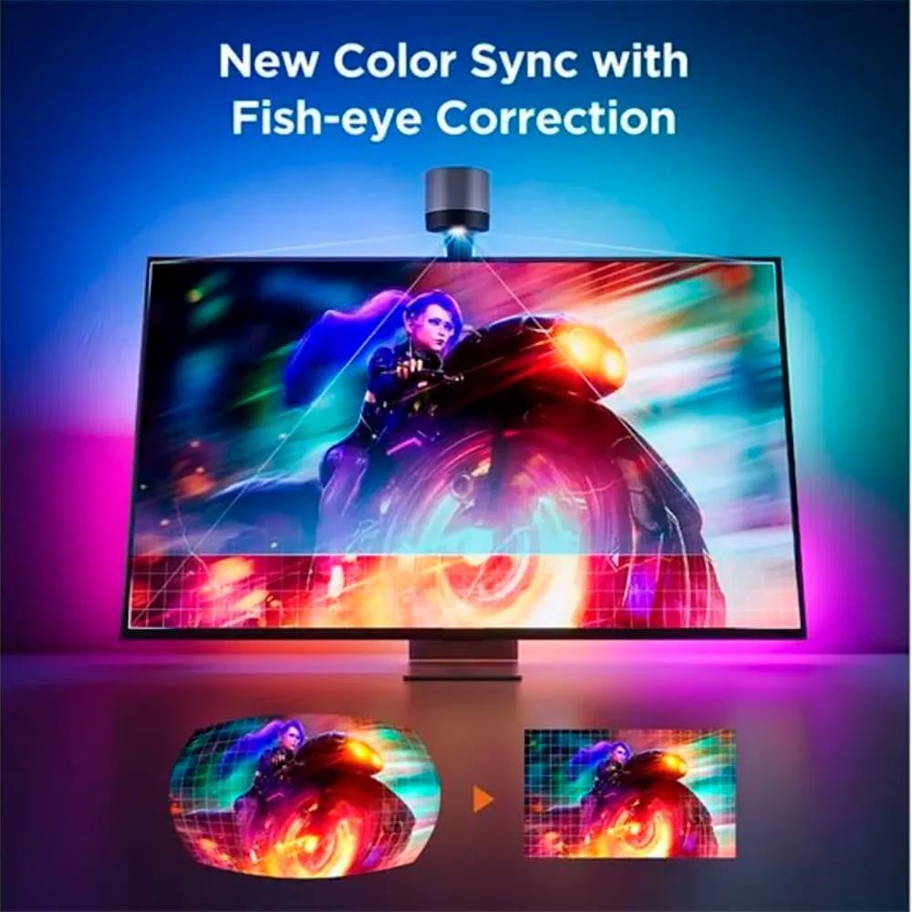 Govee Netflix Envisual TV-achtergrondverlichting, RGBIC LED voor schermen van 55-65 inch, Multicolour/Zwart