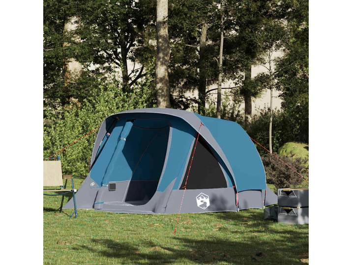 vidaXL Campingzelt 4 Personen Blau Wasserdicht