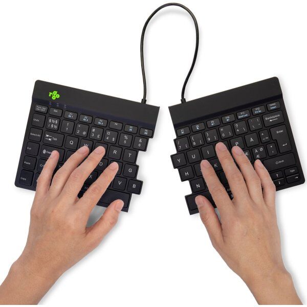 R-Go Split Ergonomisk Trådløst Tastatur, Sort
