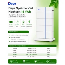 Deye  GB-L-Pro-Pack4.1  Speicher-Set  Hochvolt  16,36KWH  Grundplatte  Controller  für  ALL-IN-ONE  Wechselrichter