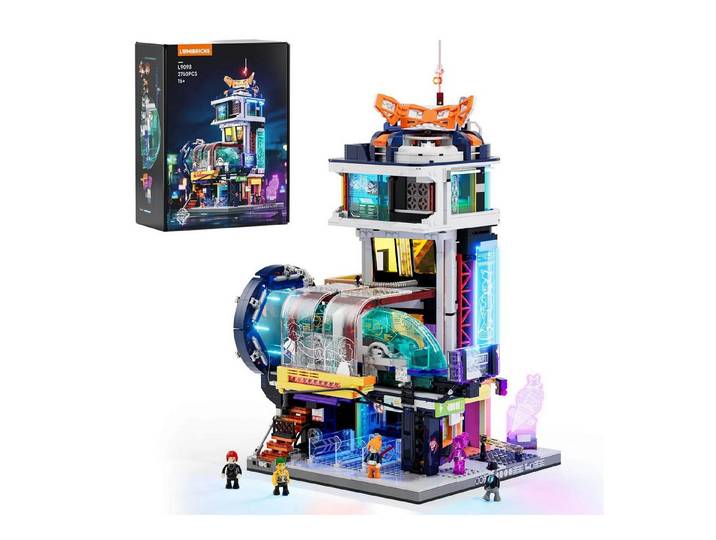 Lumibricks Lumibricks Cyberpunk Floating Train Station (2760 Teile) Konstruktionsspielsteine