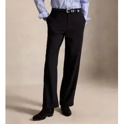 Polo Ralph Lauren für Damen. 211B14813001 Schwarze Relaxed-Straight-Hose aus Wolle (6USA=36), Lässig, Klassisch