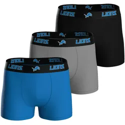 NFL Herren Boxershorts, 3er Pack - NFL Teams, Boxers, Football, Logo, Baumwollmischung Detroit Lions / 2XL