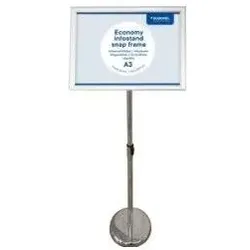 Europel, Prospektständer, Infoständer ECONOMY + Plakatrahmen, DIN A3, schwarz Rahmen aus eloxiertem Aluminium, Rahmenprofil 2 (A3)
