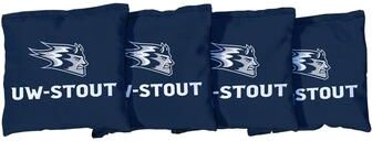 Skip's Garage Wisconsin Stout UWS Blue Devils Blue Cornhole Bags