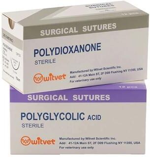 Inspired Finds Veterinary Absorbable PGA Suture Thread With Needle For Pet Surgery & Training Practice veterinary Cutting Sutures