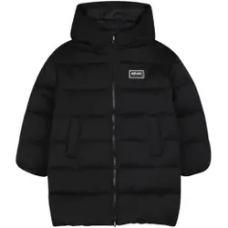 Kenzo Kids Unisex für Kinder. K62050 Gesteppter Markenmantel schwarz (12Y= 150cm), Lässig, Polyester, Kinderbekleidung