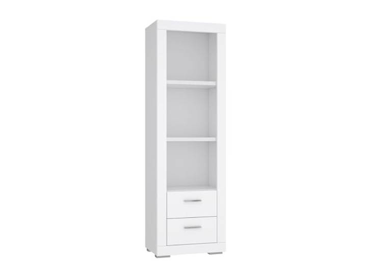 möbelando Regal >Snow< 2 Schübe, 3 Fächer, in weiß - 61,3x198,5x41,4cm (BxHxT)