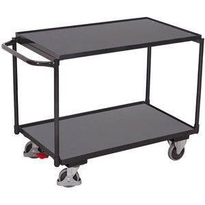 VARIOfit Tischwagen sw-701.501/AG, Metall & Holz, mit 2 Etagen, Tragkraft 250kg, 985 x 690mm