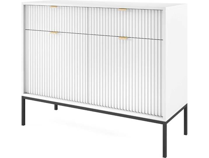 FURNLUX Sideboard Avon Blanc 104cm / Couleur principale : Blanc / Dimensions : 104 x 83 x 39 cm
