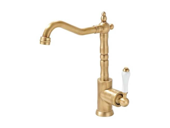 Wasserhahn Küche - Küchenarmatur Retro Antik Stil Messing Einhebel 360° Schwenkbar Spültischarmatur Mischbatterie, Hoher Auslauf Armatur Küche, Bronze