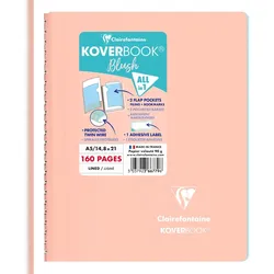 Clairefontaine 5x Koverbook Blush Spiralblock A5, 80 Blatt liniert, Einband aus PP Koralle/Eisblau - Koralle/eisblau 366779C