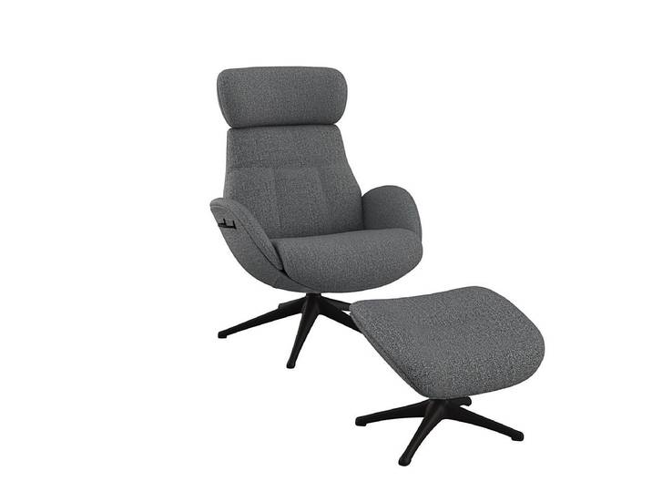 FLEXLUX Relaxsessel Elegant, Funktionssessel, verstellbarer Rücken- und Kopfstütze, Premium Komfort, Rücken- & Kopfteilverstellung, drehbar, Fuß schwarz