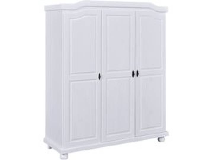 INTER LINK Armoire en bois massif (3 portes, blanc)