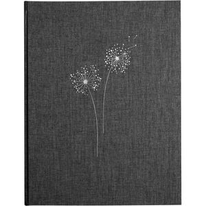 Goldbuch Gästebuch 11661 Kondolenzbuch Pusteblume, anthrazit, 21 x 28 cm, blanko weiß, Hardcover mit Prägung, 44 Seiten