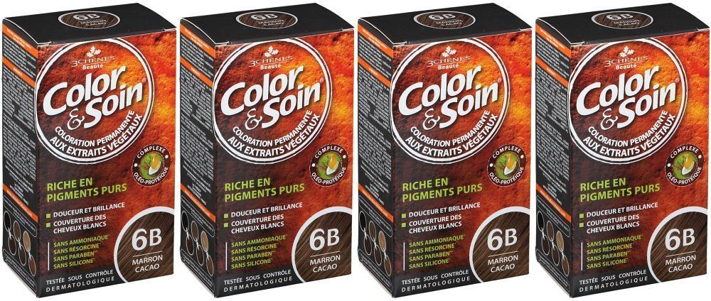 Les 3 Chênes Color & Soin 6B marron cacao x4 4x135 ml Creme