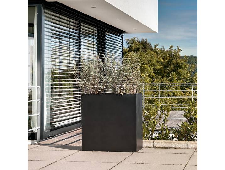 Outdoor Pflanztopf Kirag 60 x 30cm Schwarz 60 x 30 cm