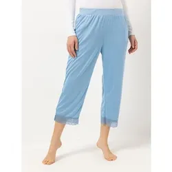 JERYMOOD HOMEWEAR Hose, 7/8-Länge Mikrofaser Seitenschlitze Spitzendetails