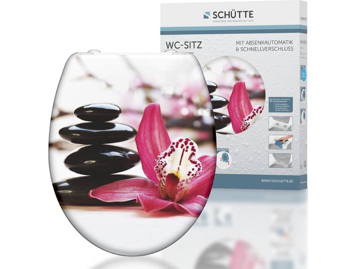 SCHÜTTE Siège de WC WELLYNESS\, Siège de WC en duroplast avec fermeture souple et déverrouillage rapide\, Siège de WC\, Siège de WC