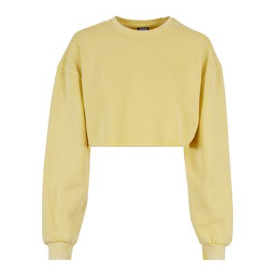 Sweater URBAN CLASSICS "Urban Classics Damen", Damen, Gr. 5XL, vintagesun, 100% Baumwolle, unifarben, Rundhals, Sweatshirts Sweater