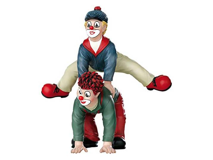 Gilde clown kleine decoratieve figuur en verzamelstuk van de Bocksprug in hoogwaardige geschenkdoos - decoratieve figuur accessoire decoratie cadeau - handgemaakt - hoogte 15 cm