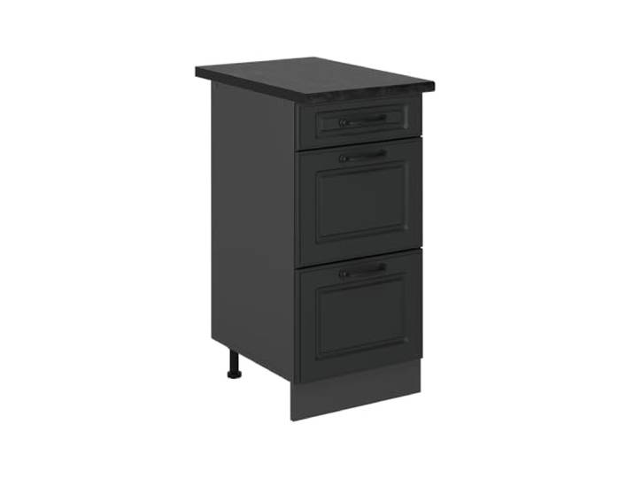 Vicco Küchenunterschrank R-Line, Anthrazit Landhaus, 40 cm MDF-Front · Arbeitsplatte Anthrazit · Höhenverst. Füße · Leichter Zugriff · Frei kombinierbar