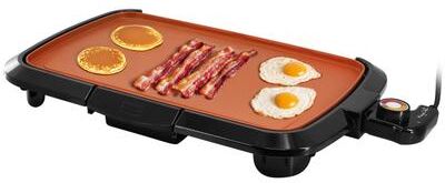 MegaChef 16.02 Inch Copper Coating Nonstick Electric Griddle with Temperature Control