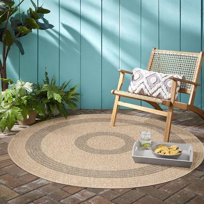 Outdoorteppich AYYILDIZ TEPPICHE "COMILLA 0886", schwarz, H:8mm Ø:160cm, Polypropylen, Teppiche, Outdoorteppich, Pflegeleicht / Strapazierfähig / In- und Outdoor geeignet