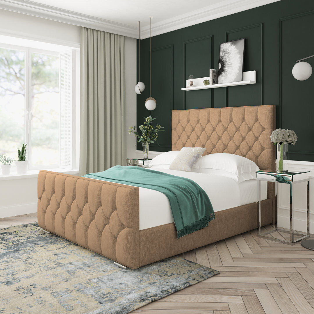 Lark Manor Upholstered Platform Bed Mink Kingsize (5')